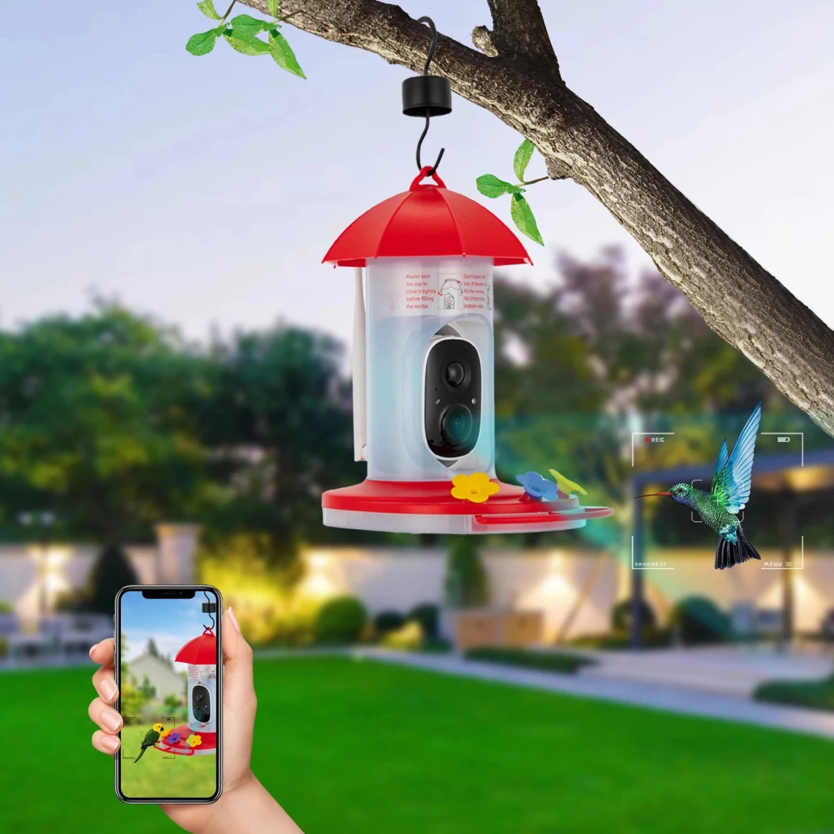 Smart Bird Feeder with 1080P Camera & Wide Viewing Angle for Outdoor Monitoring 5