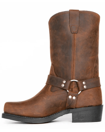 Men's 11-Inch Black Harness Boots - Waterproof Leather, Non-Slip Sole, Durable 2