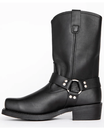 Men's 11-Inch Black Harness Boots - Waterproof Leather, Non-Slip Sole, Durable 0