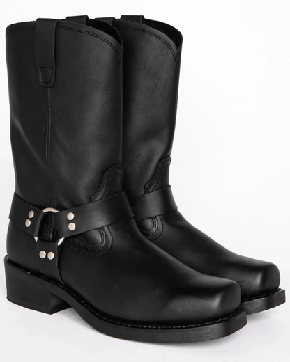Men's 11-Inch Black Harness Boots - Waterproof Leather, Non-Slip Sole, Durable 3
