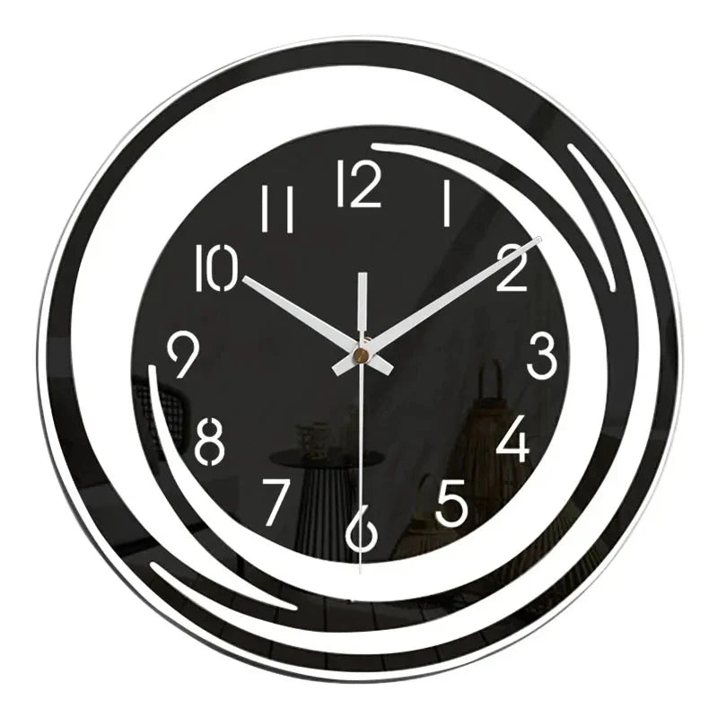 NOIRTIME – Modern Black Acrylic Wall Clock with Silent Operation 5