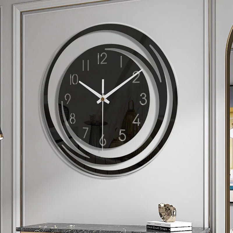 NOIRTIME – Modern Black Acrylic Wall Clock with Silent Operation 1