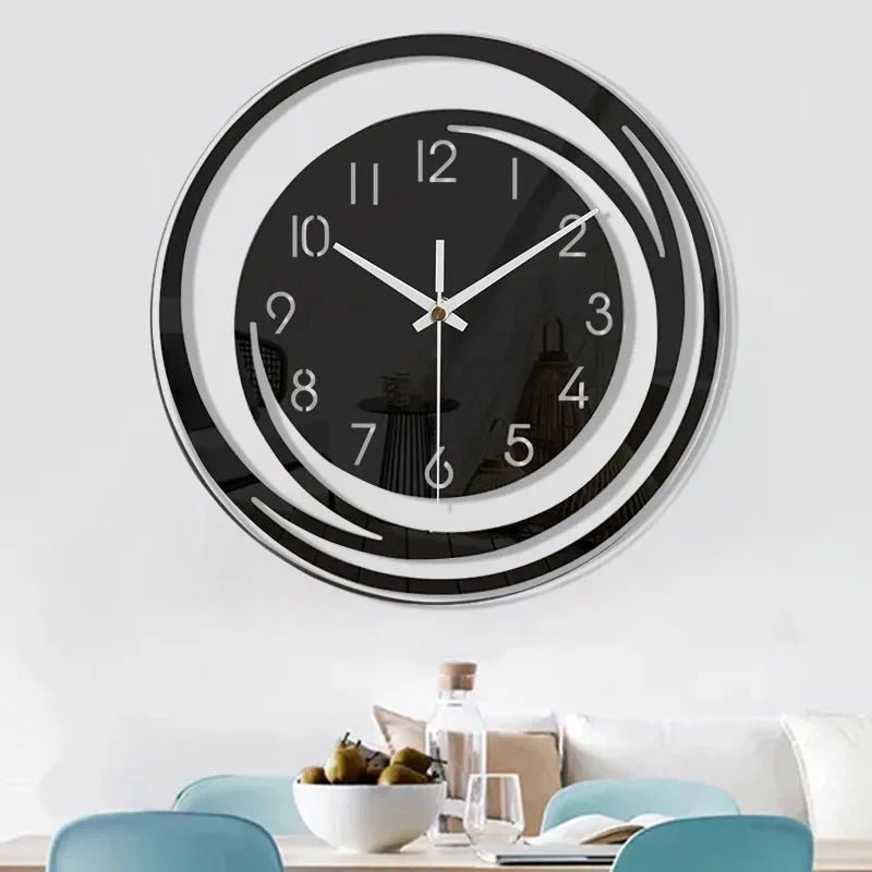 NOIRTIME – Modern Black Acrylic Wall Clock with Silent Operation 2