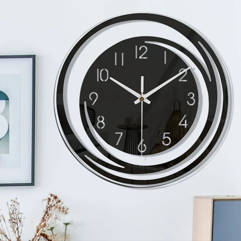 NOIRTIME – Modern Black Acrylic Wall Clock with Silent Operation 3
