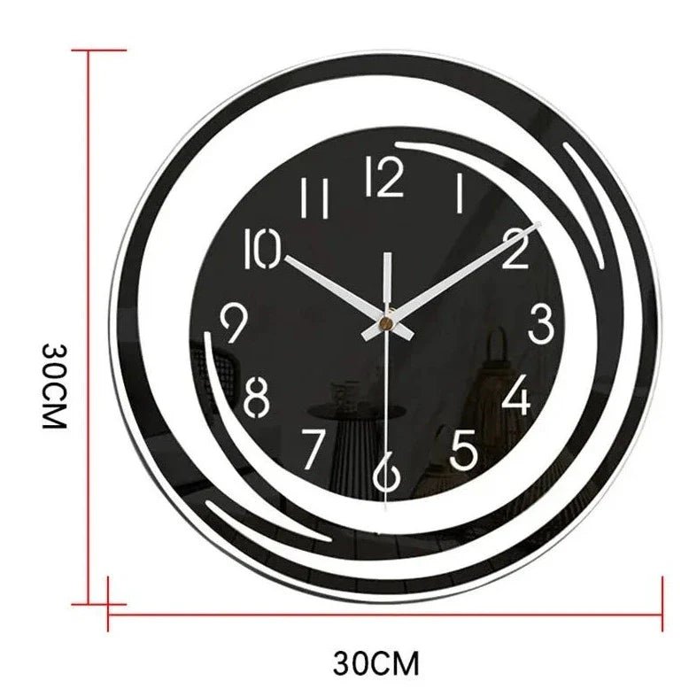 NOIRTIME – Modern Black Acrylic Wall Clock with Silent Operation 6