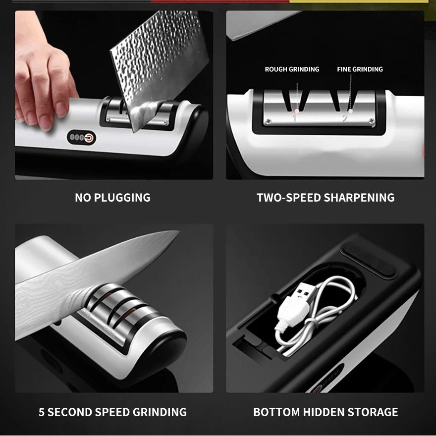 SHARPTUNE – Automatic Electric Knife Sharpener with 3-Speed Functionality 4