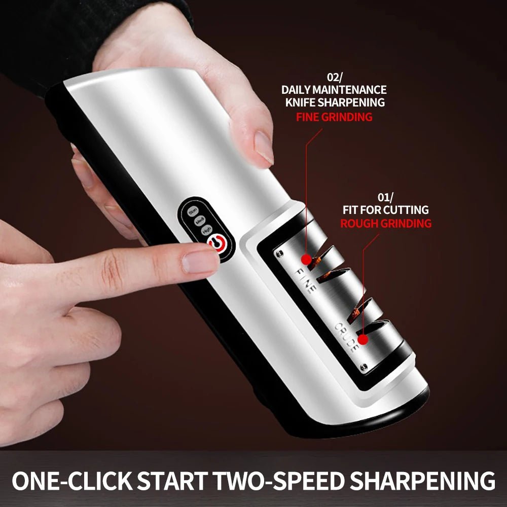 SHARPTUNE – Automatic Electric Knife Sharpener with 3-Speed Functionality 3