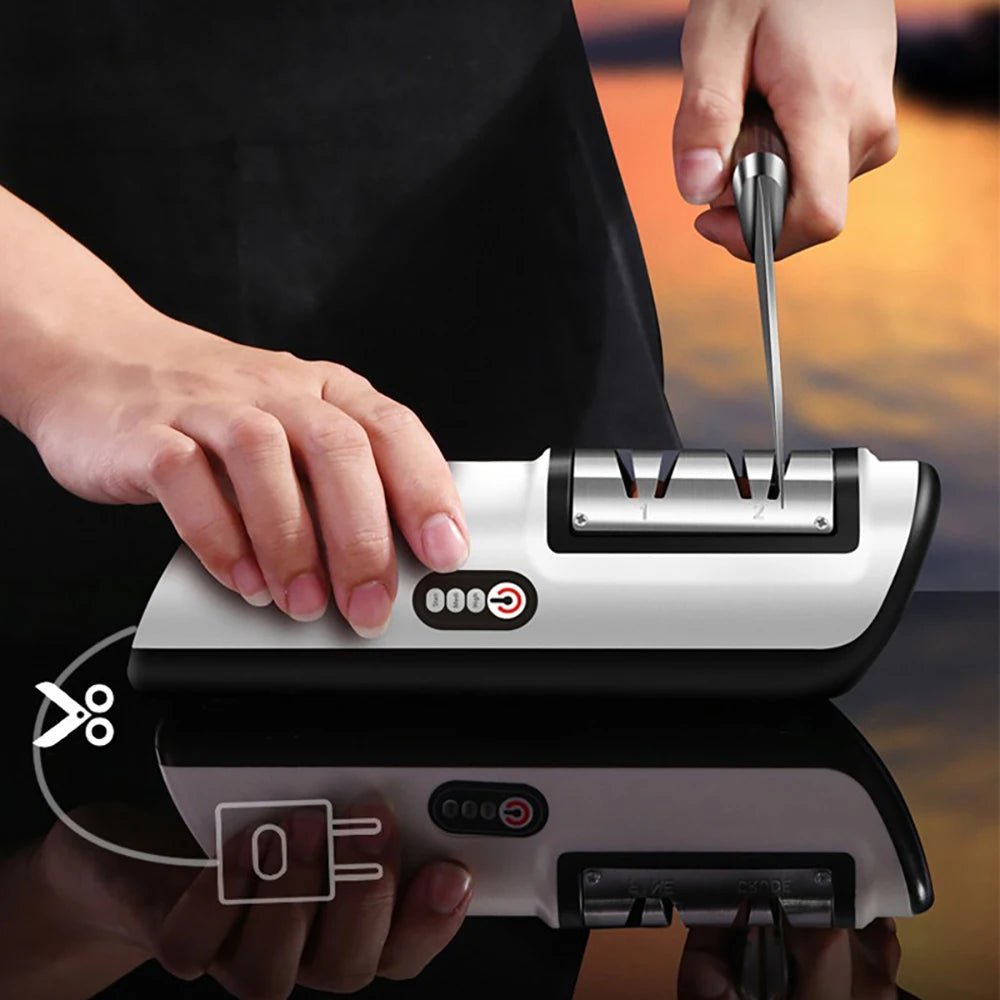 SHARPTUNE – Automatic Electric Knife Sharpener with 3-Speed Functionality 1