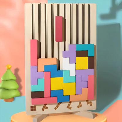 BLOCKWISE – Montessori houten Tetris stapelspel voor leren en spelen