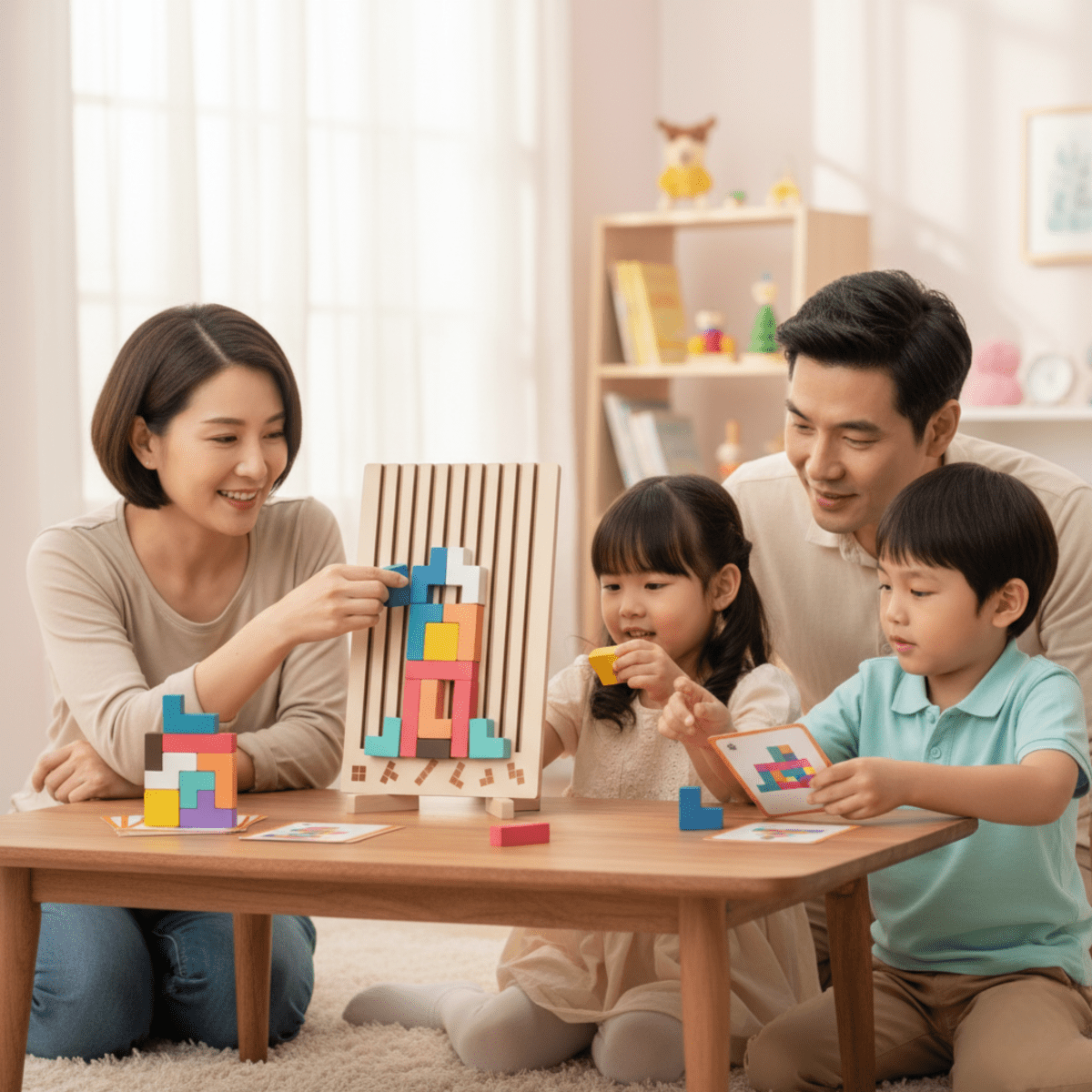 BLOCKWISE – Montessori houten Tetris stapelspel voor leren en spelen