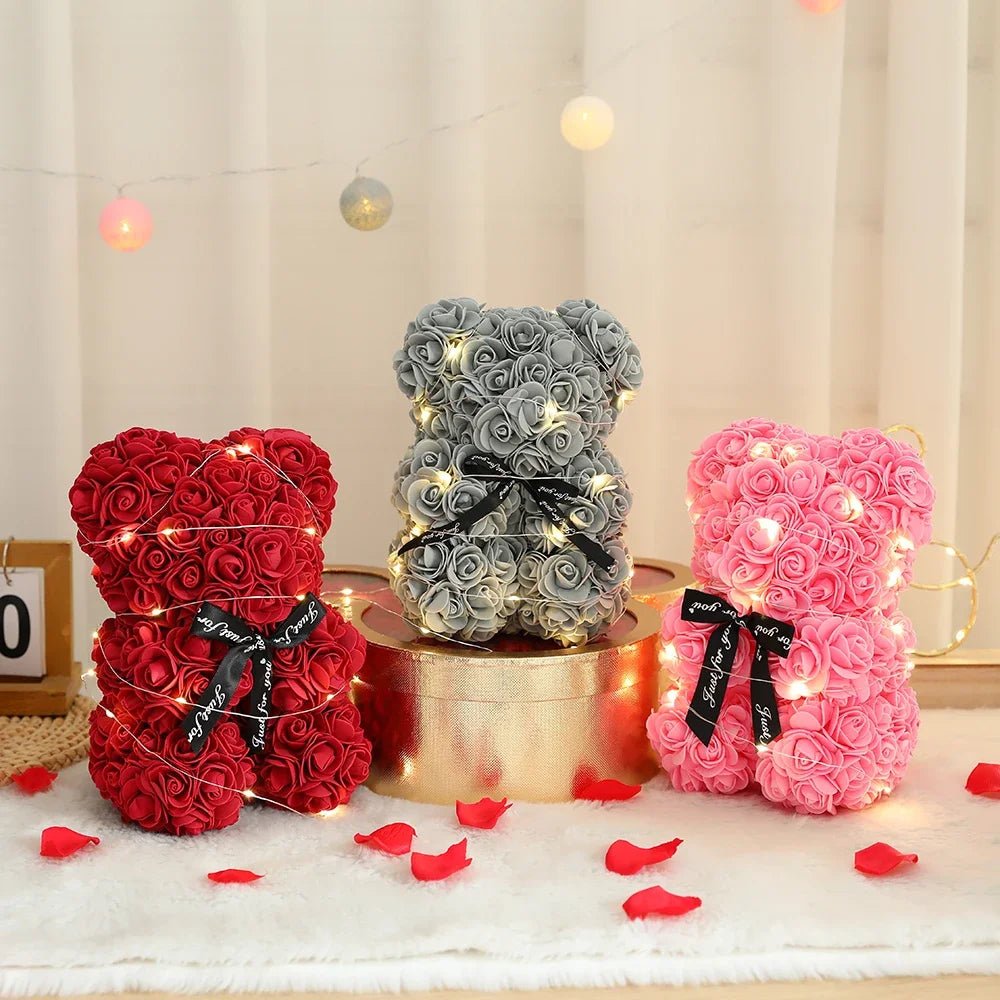 ROSABELLA – Romantic Eternal Rose Teddy Bear as a gift set for special occasions 4