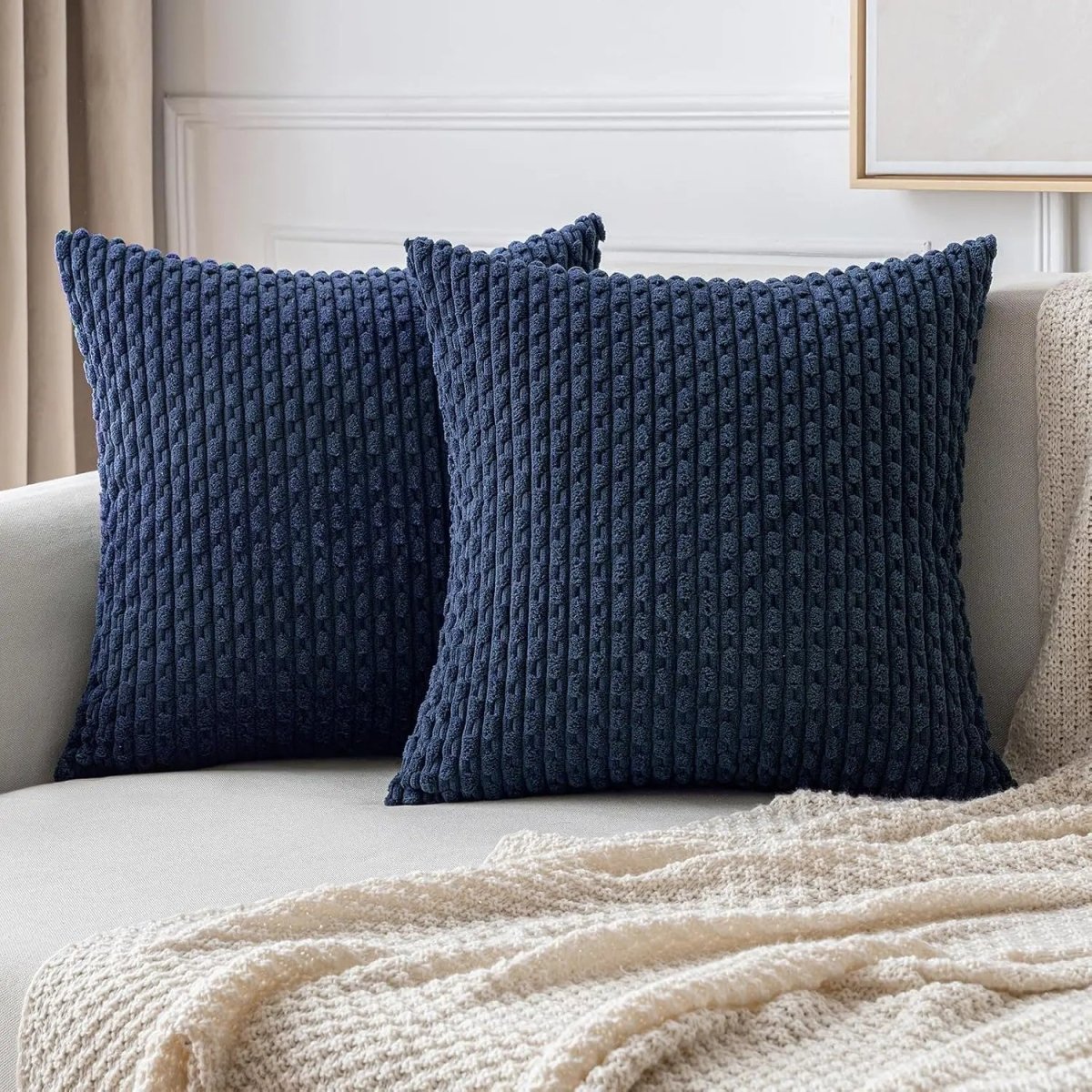 Boho Stripe Corduroy Throw Pillow - Soft Luxury Fabric for Cozy Home Decor 10