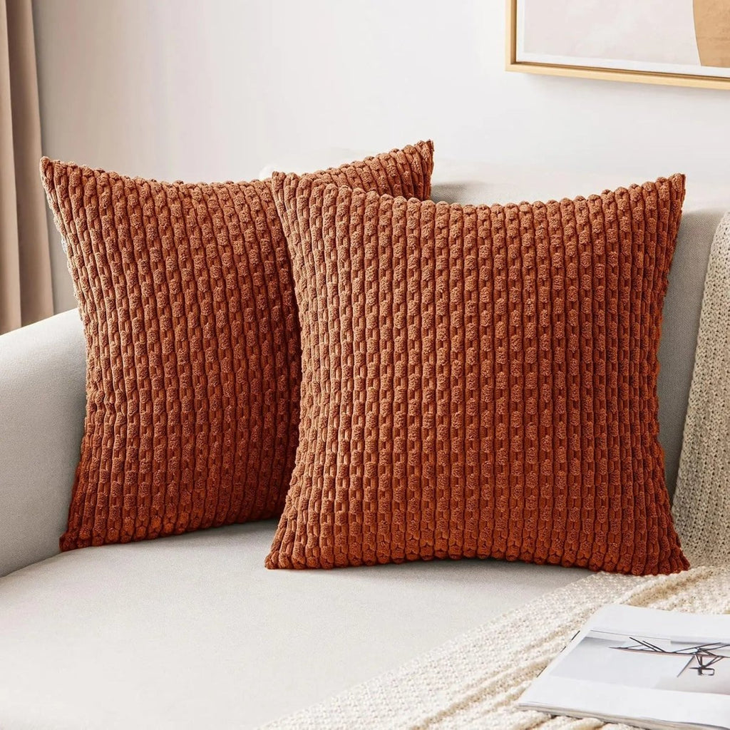 Boho Stripe Corduroy Throw Pillow - Soft Luxury Fabric for Cozy Home Decor 6