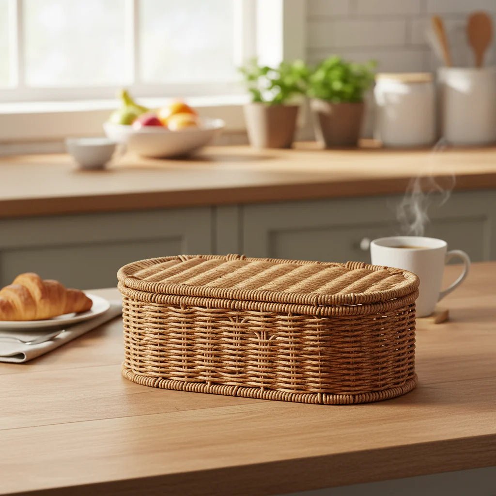 BOHOVINE – Bohemian Imitation Rattan Storage Basket for Elegant Organization