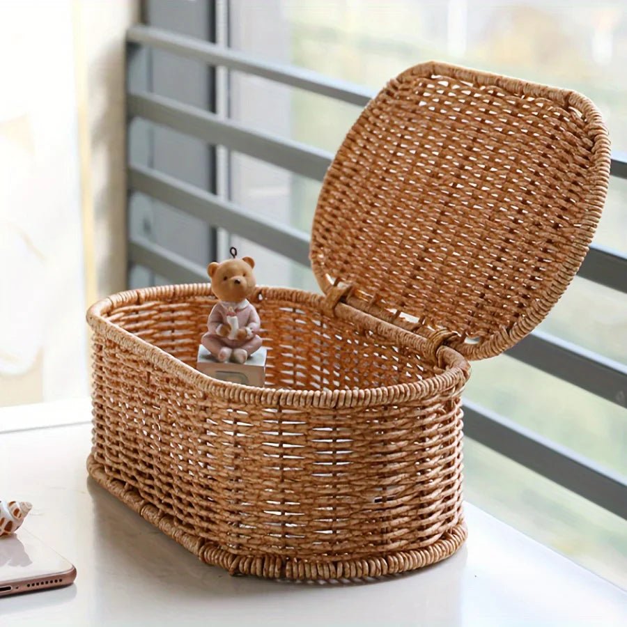 BOHOVINE – Bohemian Imitation Rattan Storage Basket for Elegant Organization