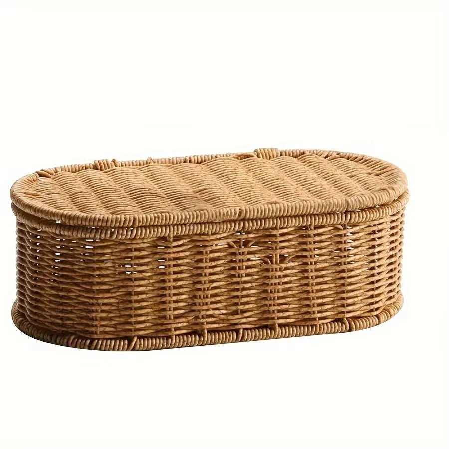 BOHOVINE – Bohemian Imitation Rattan Storage Basket for Elegant Organization