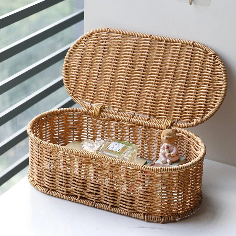 BOHOVINE – Bohemian Imitation Rattan Storage Basket for Elegant Organization