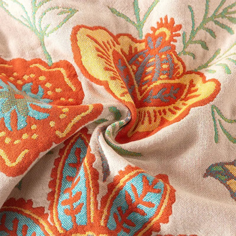 BohoWeave – Coperta reversibile in cotone con motivo jacquard boho