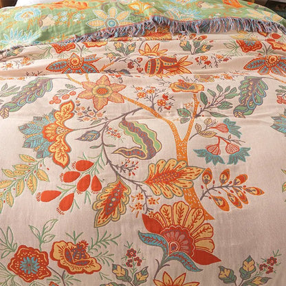 BohoWeave – Cotton Reversible Blanket with Jacquard Boho Pattern
