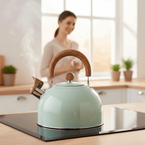 BOILVIA – Bouilloire sifflante en acier inoxydable 3L avec poignée confortable