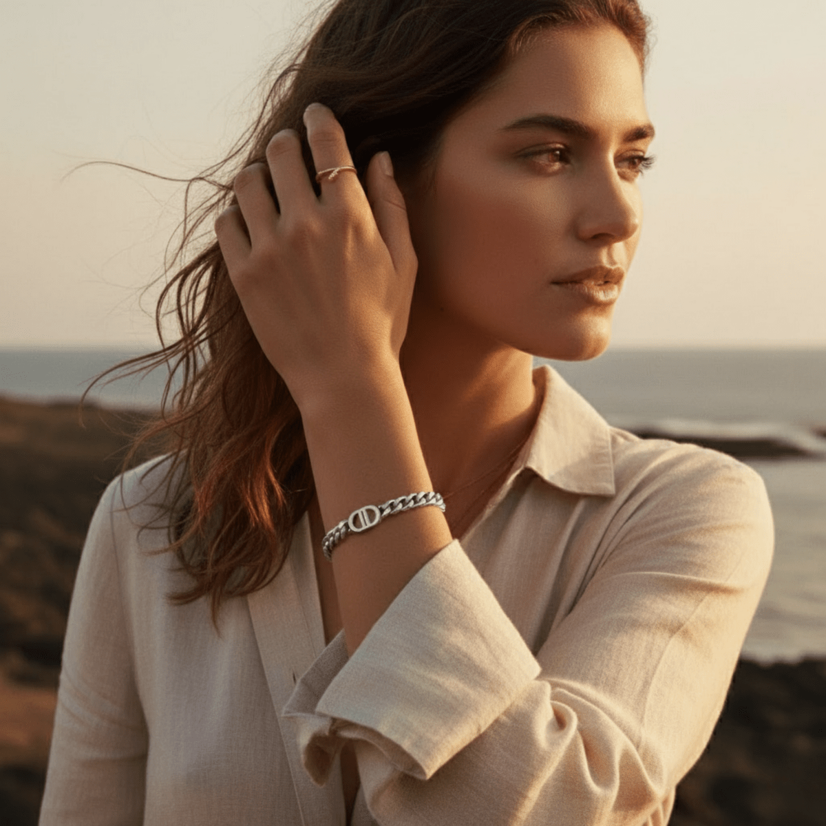 Bracciale audace in acciaio inossidabile - Gioielleria impermeabile regolabile per tutte le occasioni