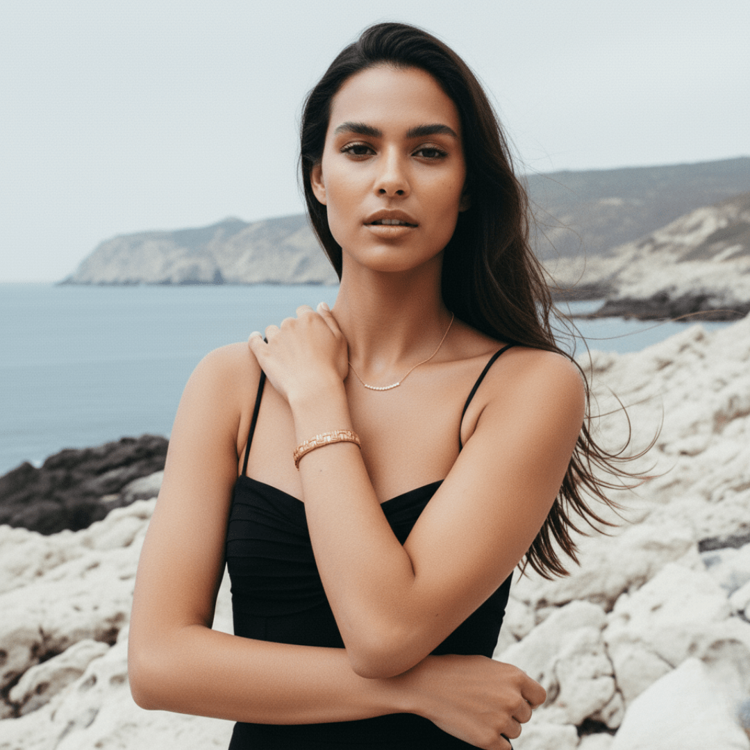 Bold Weave Cuff Bracelet - Gold Elegant Design