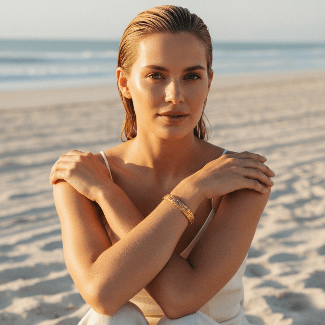 Bold Weave Cuff Bracelet - Gold Elegant Design