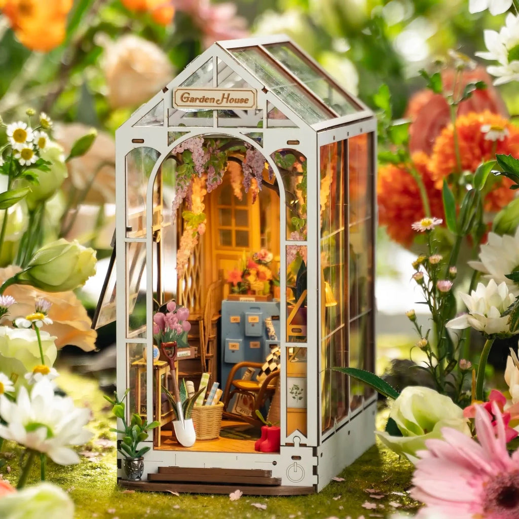 Garden House DIY Miniature House Kit - Complete Craft Experience with Mini Furniture & Jewels 0