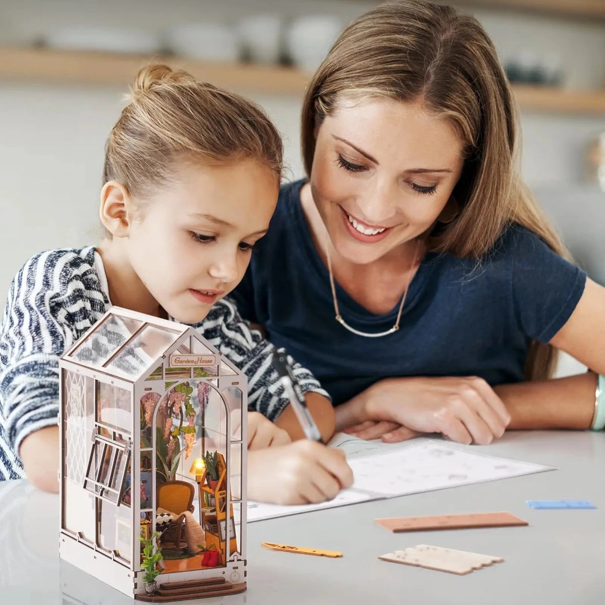 Garden House DIY Miniature House Kit - Complete Craft Experience with Mini Furniture & Jewels 4