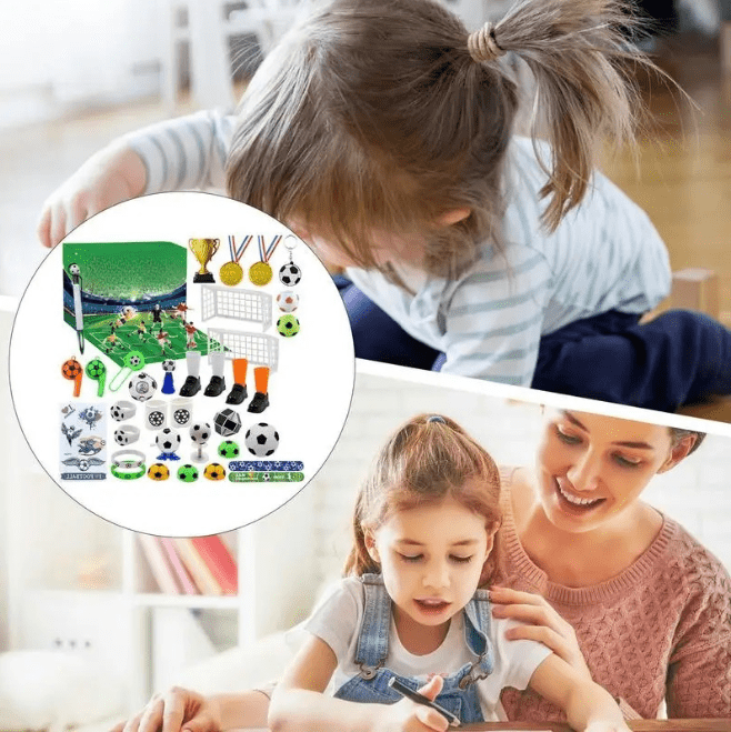 BoxCalendar - Calendario dell'Avvento per bambini con uno stadio di calcio da costruire da soli