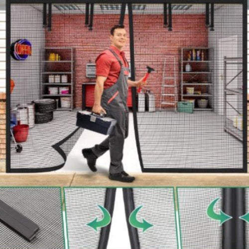 AeroShield Mosquitera para Garaje Libre de Insectos | Mosquitera magnética para puerta de garaje que permite el flujo de aire fresco y protege contra insectos