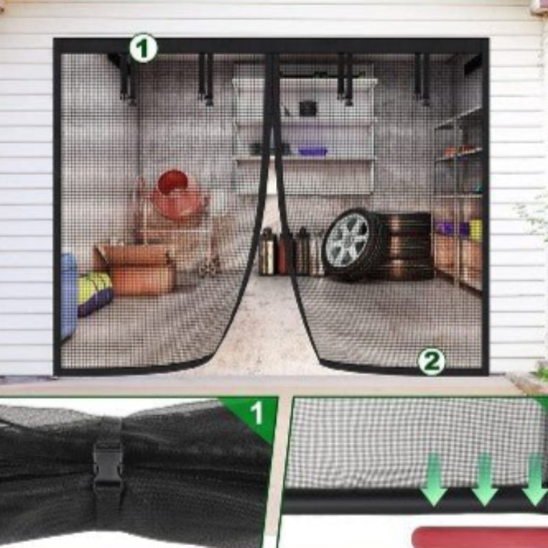 AeroShield Mosquitera para Garaje Libre de Insectos | Mosquitera magnética para puerta de garaje que permite el flujo de aire fresco y protege contra insectos