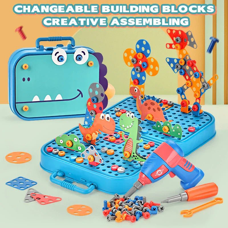 Buildibits Creative Kit – 211-Piece Building Set for Kids – Motor Skills Development & Imaginative Play with Child-Friendly Tools