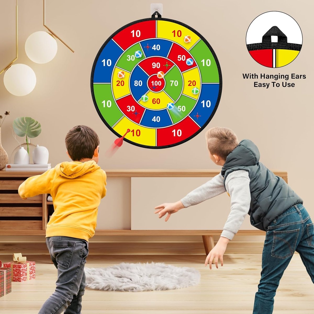 Bullseye Buddies Giant Dartboard - Sicheres Spiel für drinnen und draußen für Kinder