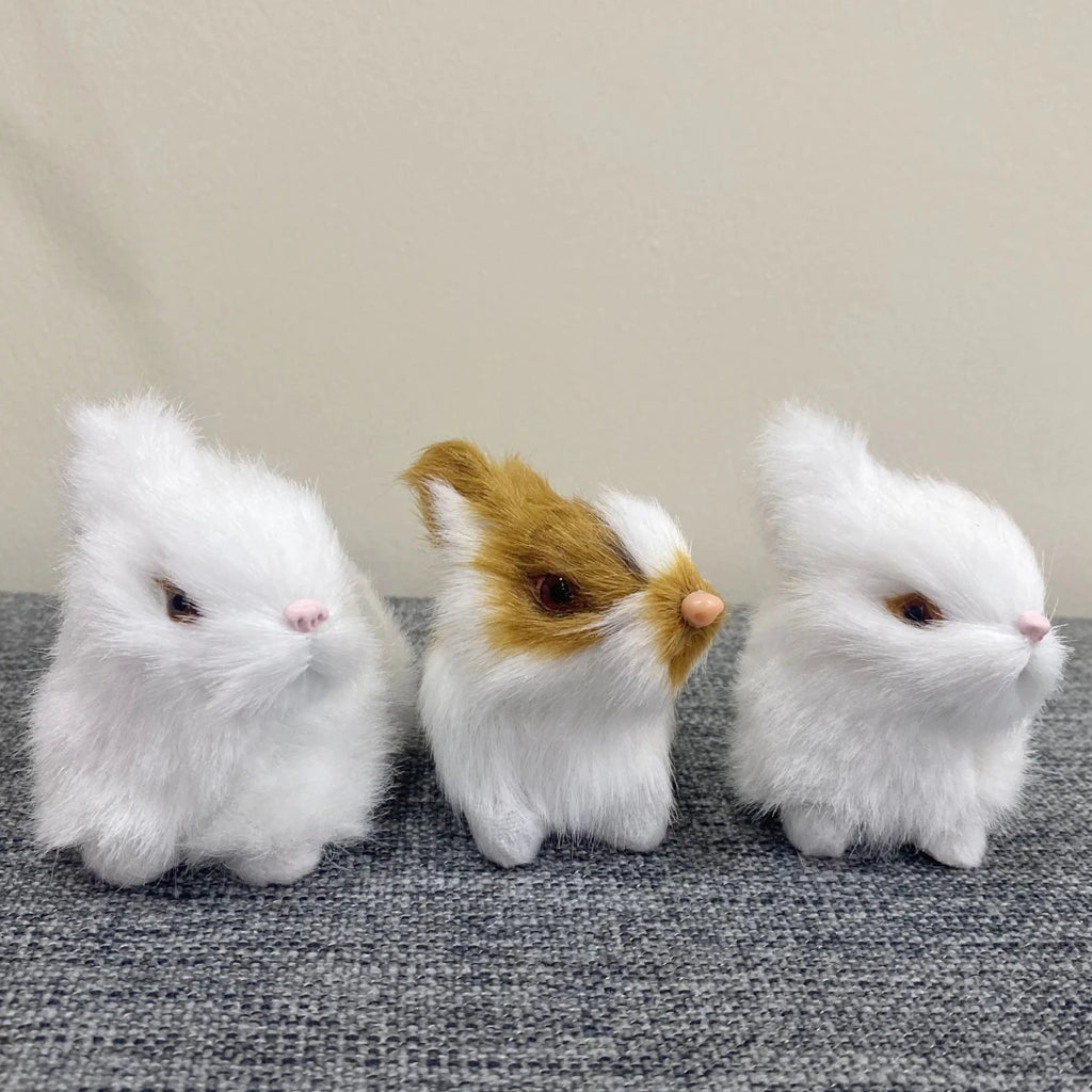 Easter Bunny Art Sculpture Set - 4 Plush Ornaments for Home Decor 1