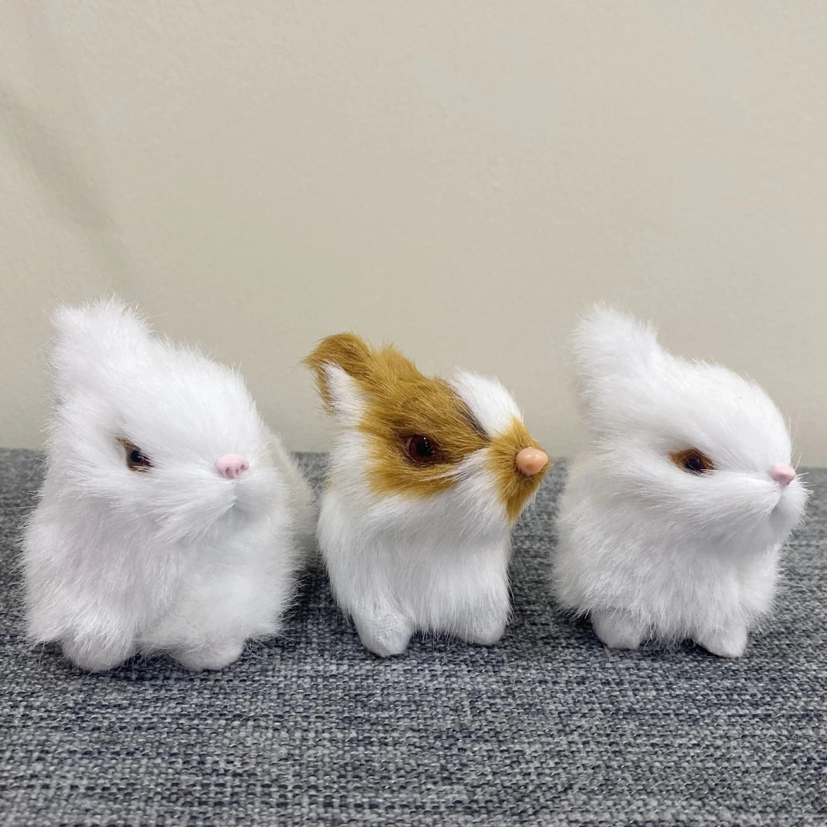 Easter Bunny Art Sculpture Set - 4 Plush Ornaments for Home Decor 1