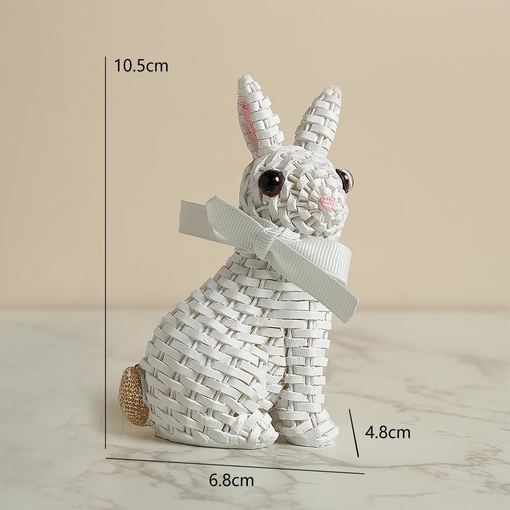 Whimsical Resin Rabbit Ornament - 10-Inch Garden Decor for Easter Celebrations 10
