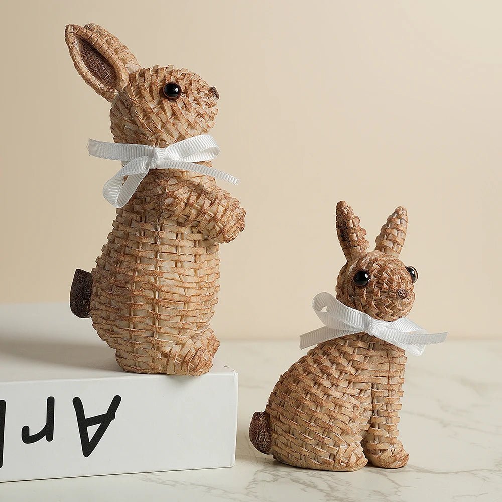 Whimsical Resin Rabbit Ornament - 10-Inch Garden Decor for Easter Celebrations 0