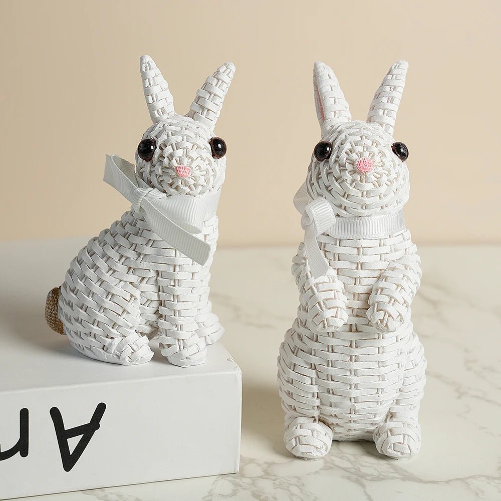 Whimsical Resin Rabbit Ornament - 10-Inch Garden Decor for Easter Celebrations 2