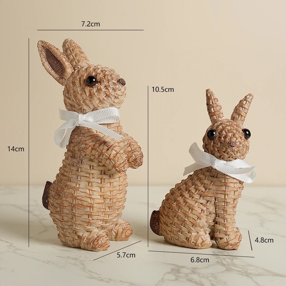 Whimsical Resin Rabbit Ornament - 10-Inch Garden Decor for Easter Celebrations 7