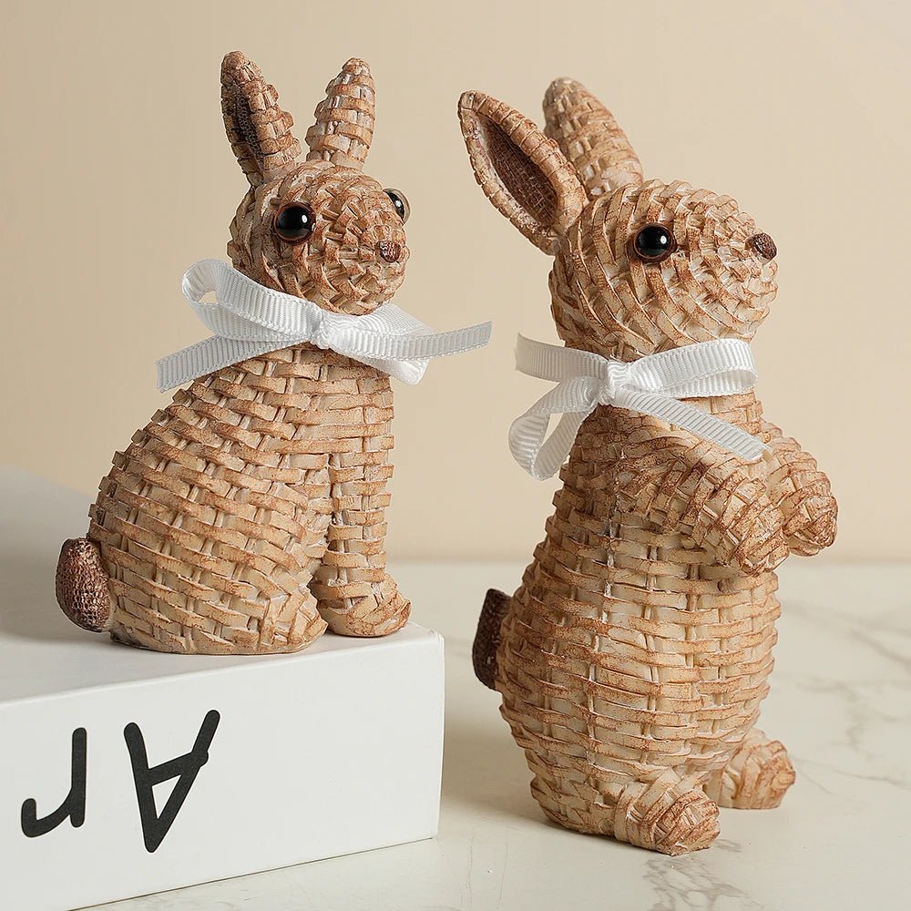 Whimsical Resin Rabbit Ornament - 10-Inch Garden Decor for Easter Celebrations 1