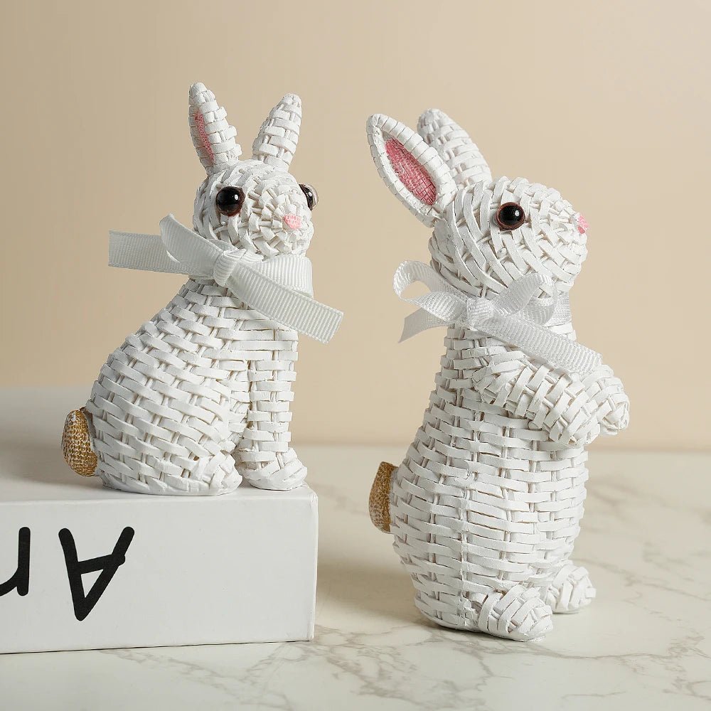 Whimsical Resin Rabbit Ornament - 10-Inch Garden Decor for Easter Celebrations 3