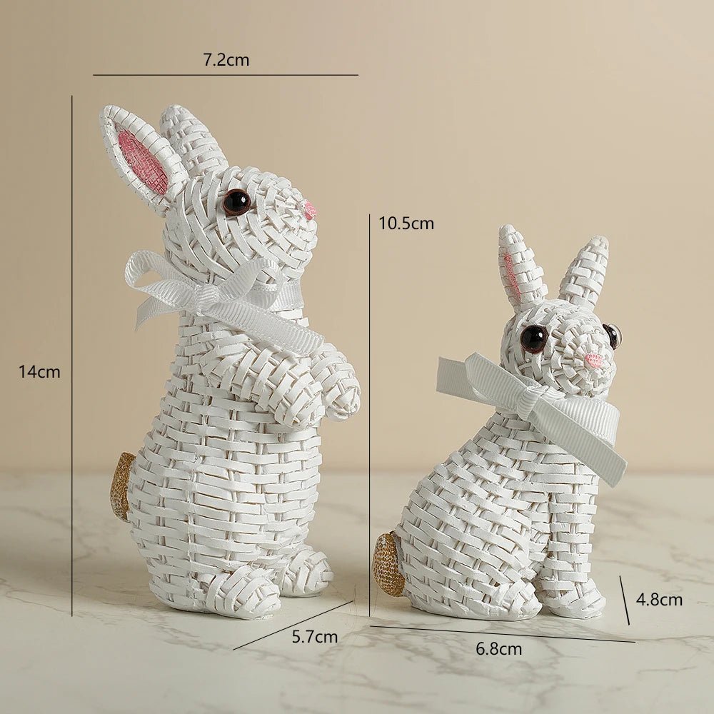 Whimsical Resin Rabbit Ornament - 10-Inch Garden Decor for Easter Celebrations 5