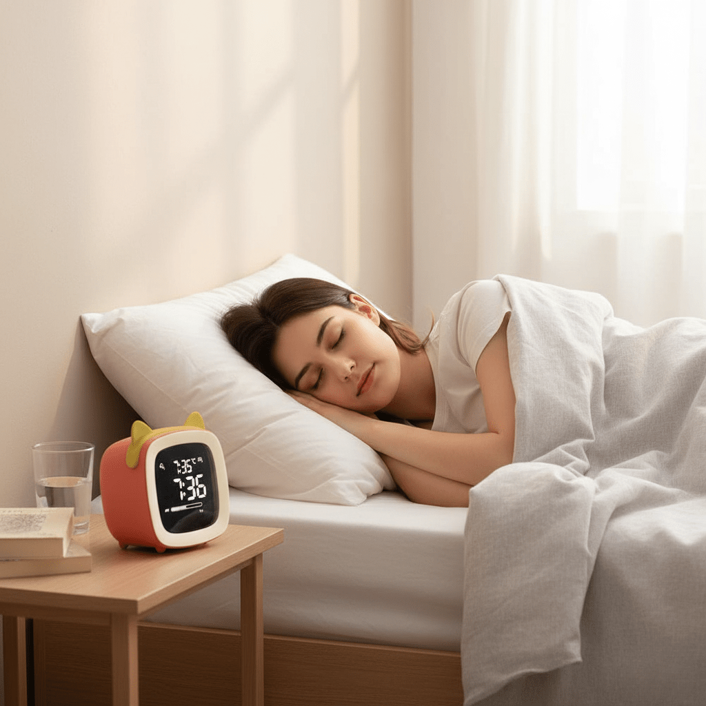 BunnyGlow LED Alarm Clock – Night Light with Digital Display & Timer