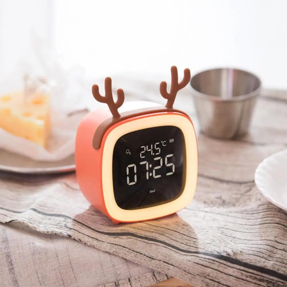 Rabbit Ear LED Night Light Alarm Clock with Digital Display & Timer 4