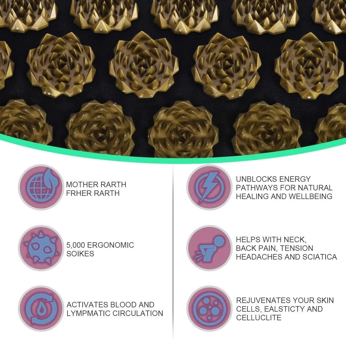 BACKZEN Acupressure Mat & Pillow Set for Muscle Relief and Deep Relaxation 2