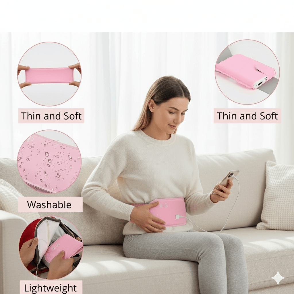 CALMCORE – Almohadilla eléctrica abdominal con calor y vibración