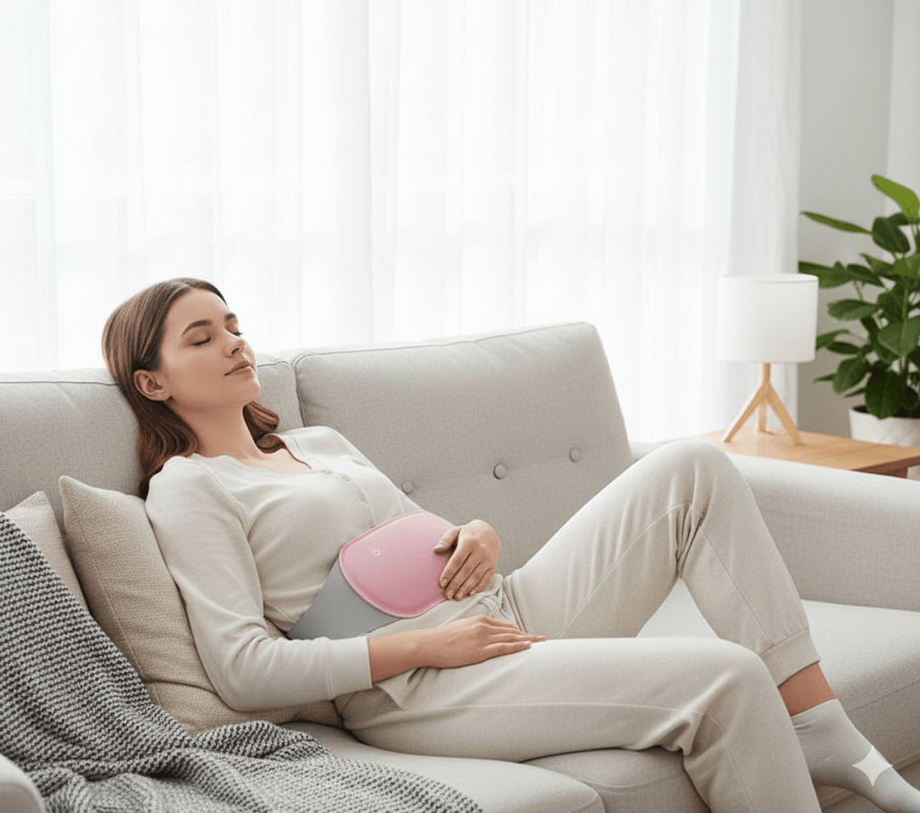 CALMCORE – Fascia Riscaldante Elettrica per Addome con Calore e Vibrazione