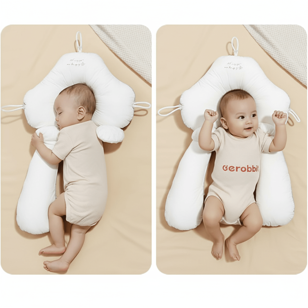 CozyNest - Organic Cotton U-Shape Baby Pillow for Neck Support & Flat-Head Prevention 6