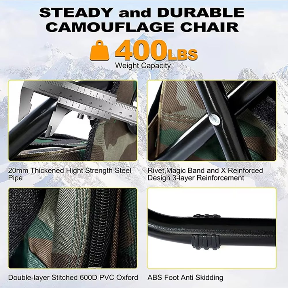 Camochair Pack-3-in-1 camouflage backpack with folding chair & cooling compartment 5